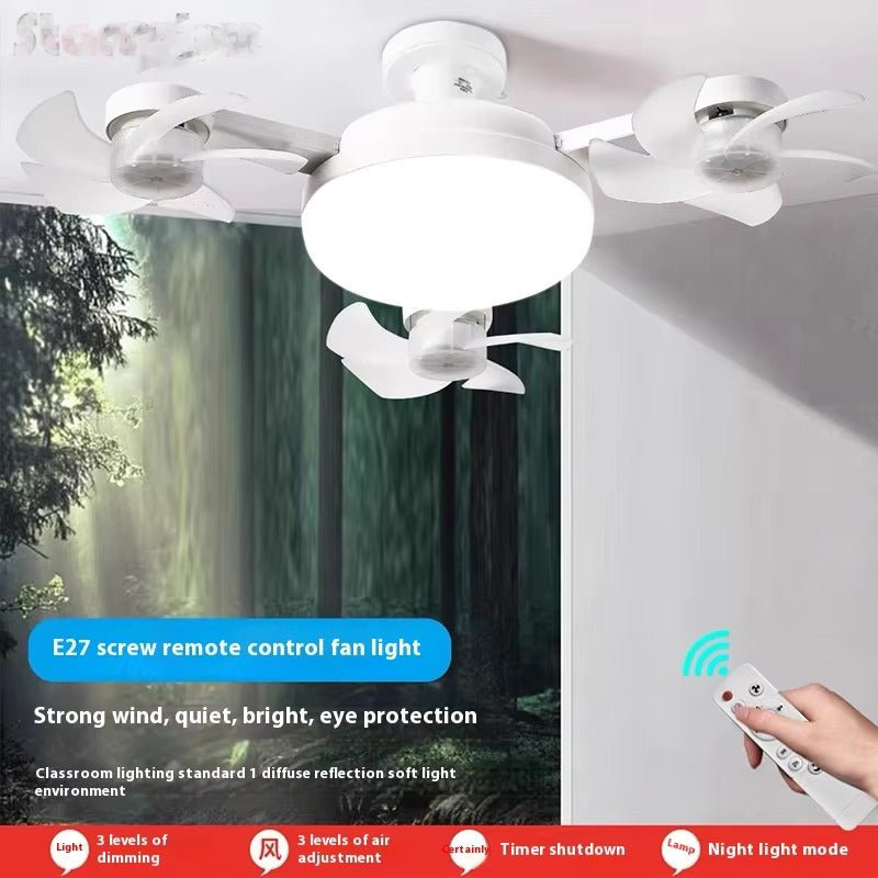 Drone Fan Integrated Light with E27 Screw Creative 3/4/5 Head Remote-Controlled - Image 5